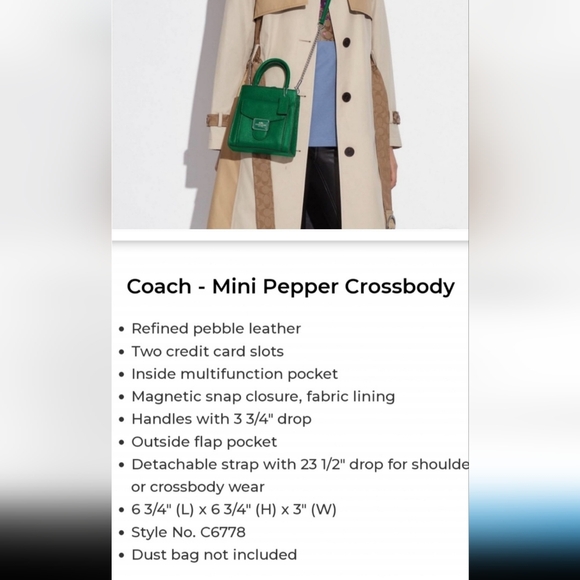 Coach Mini Pepper Crossbody - Picture 9 of 9